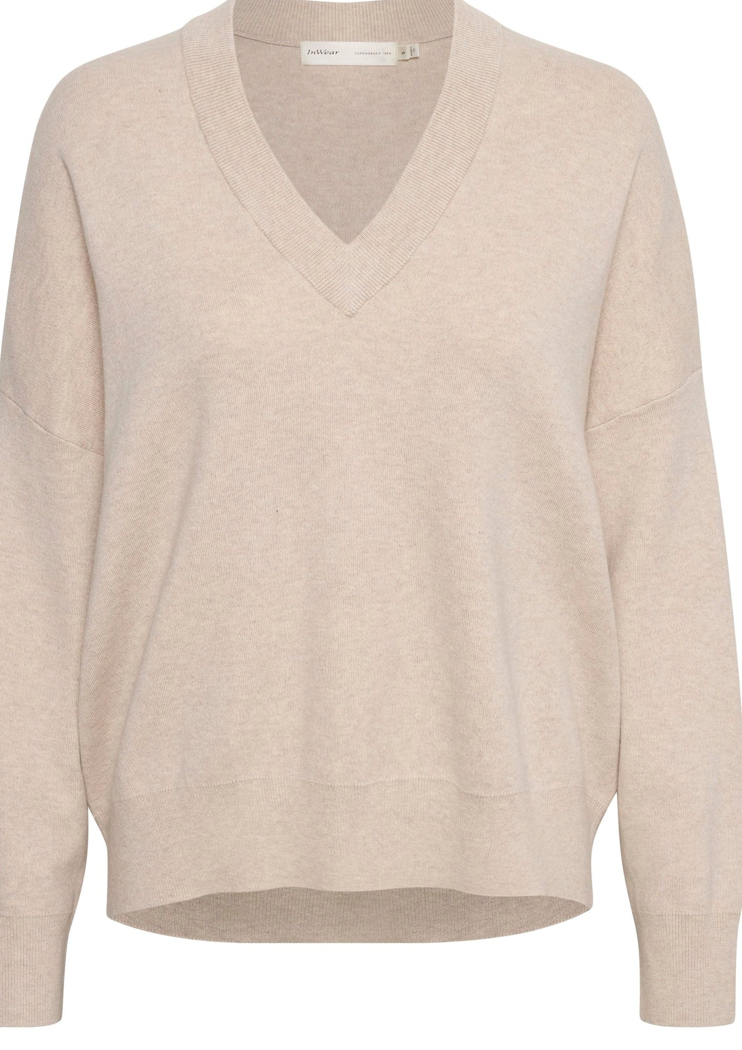 InWear Foster V-Neck trui Taupe Melange